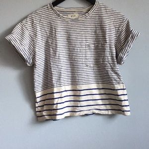 MadeWell Blue and White Stripe Tee